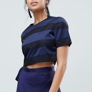 Keepsake‎ Northern Lights Beaded Crop Top Small NWT